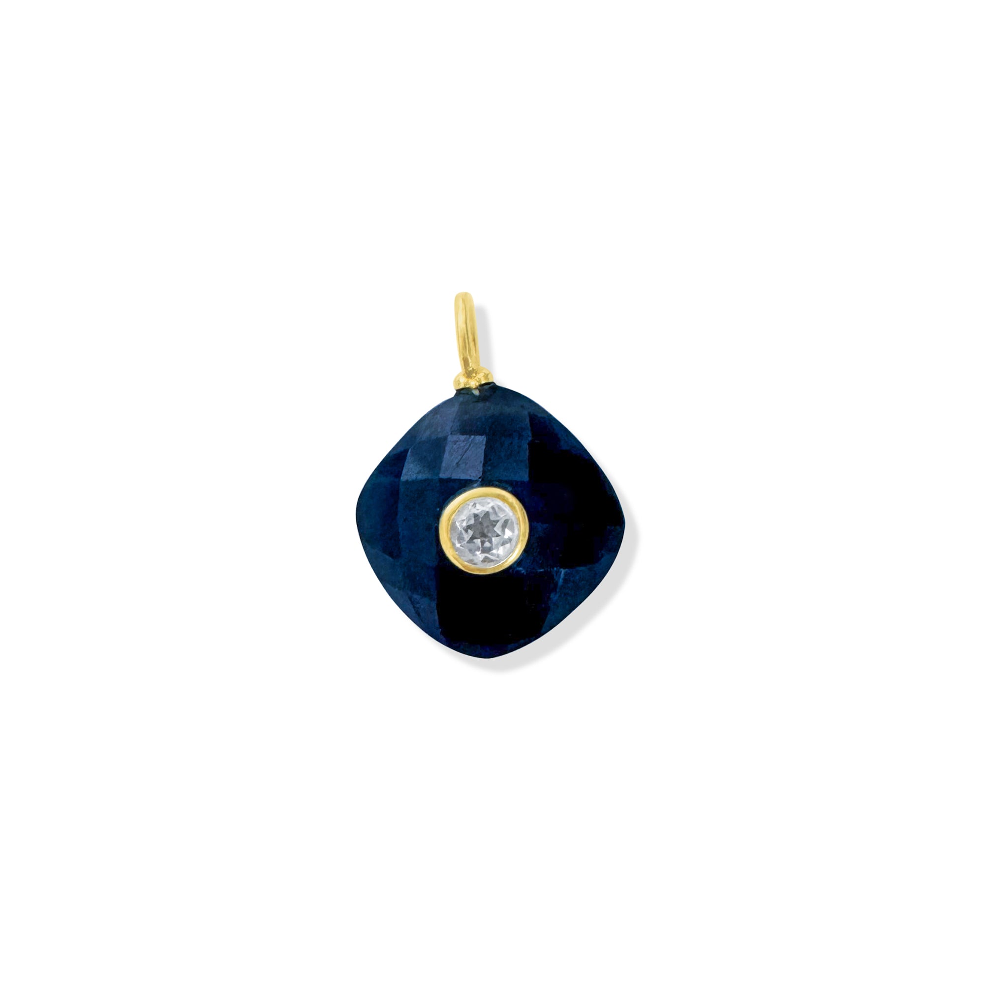 Blue Sapphire Checkerboard Charm