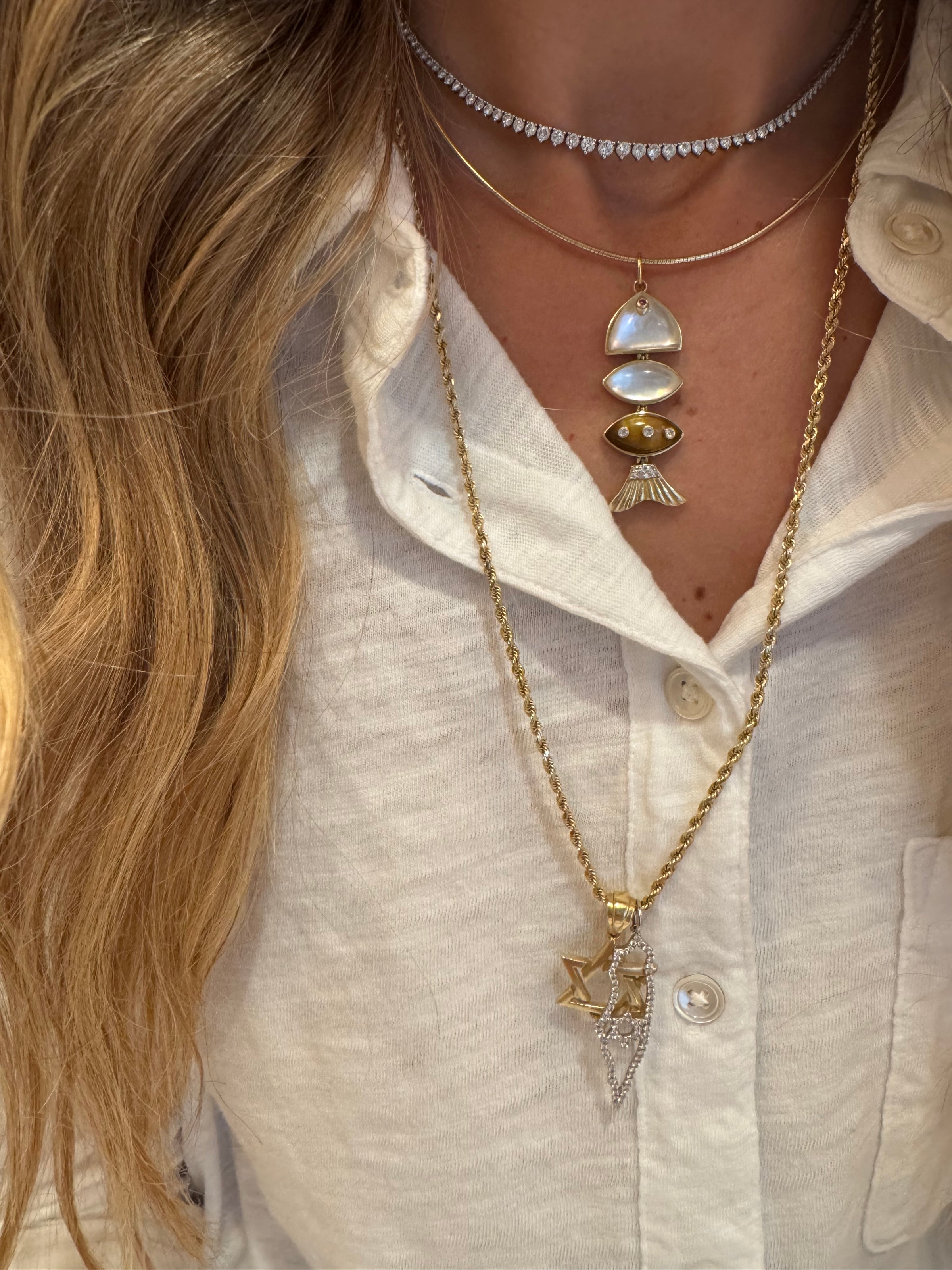 Prosperity Fish Omega Chain Necklace