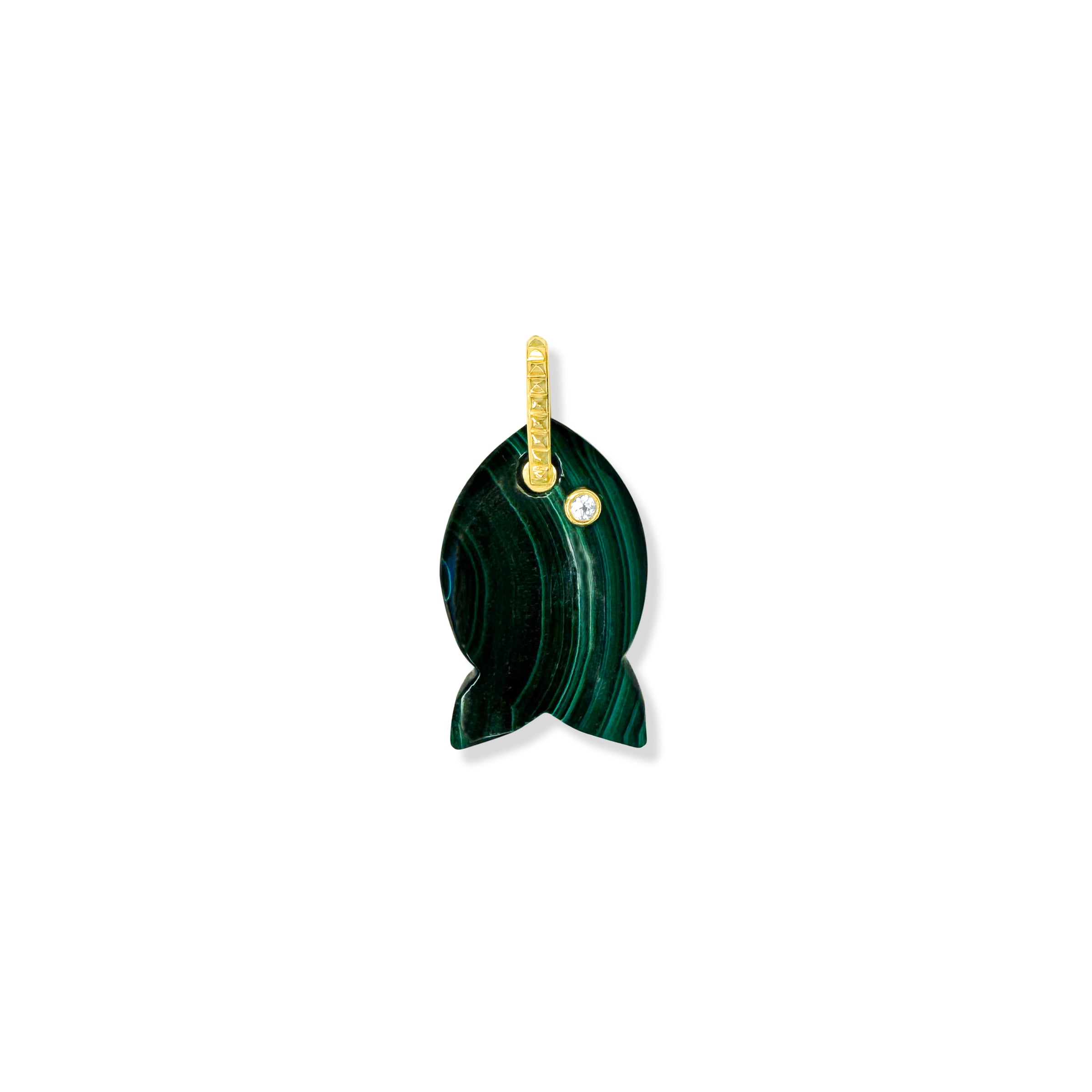Malachite Fish Charm