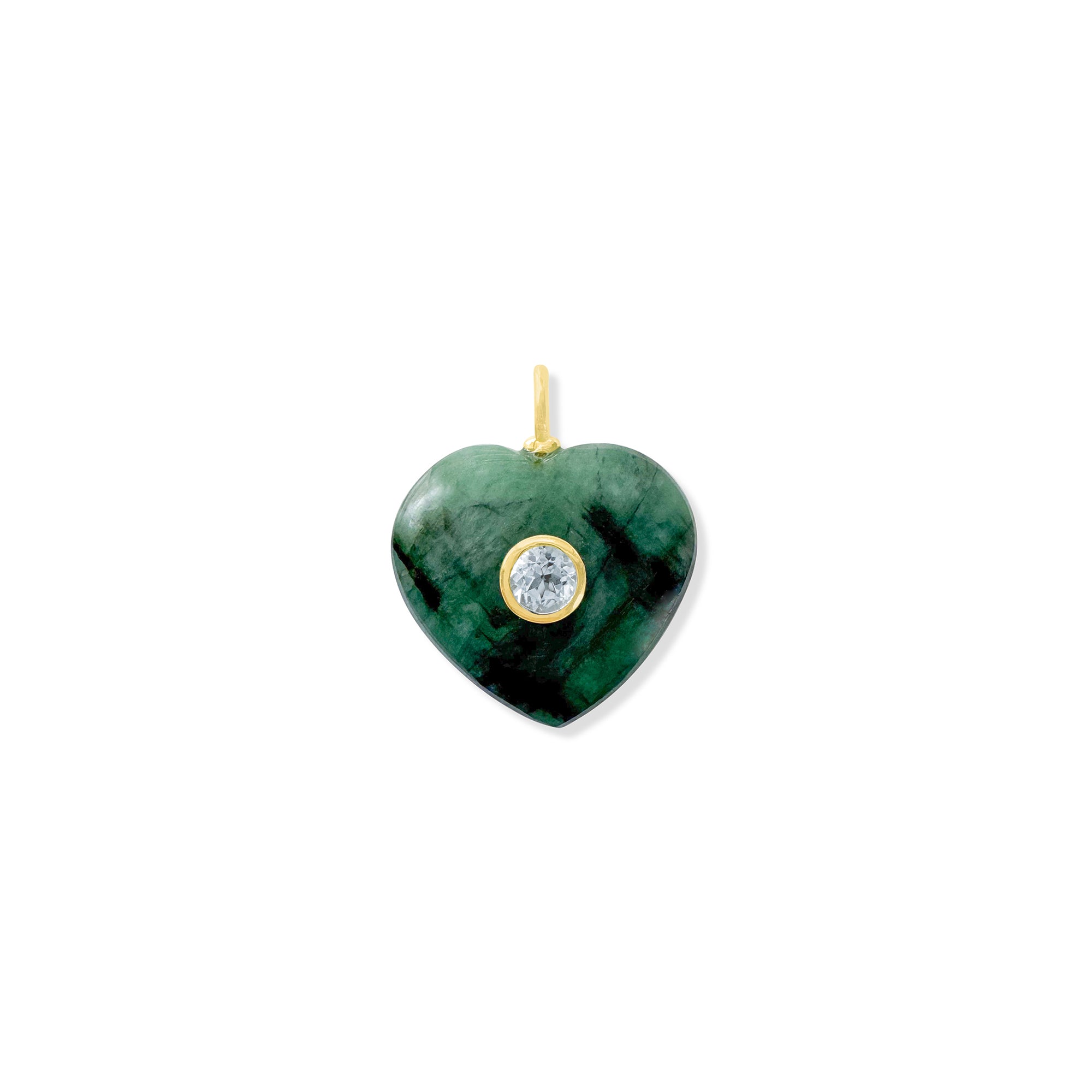 Malachite Green Heart charm