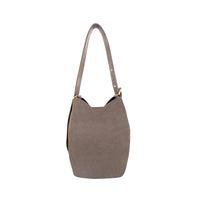 Julia Tote in Taupe Suede