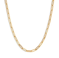 Gold Plated Paperclip Chain Necklace 24 inches