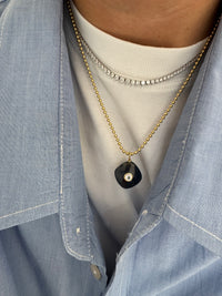 Blue Sapphire Checkerboard Charm