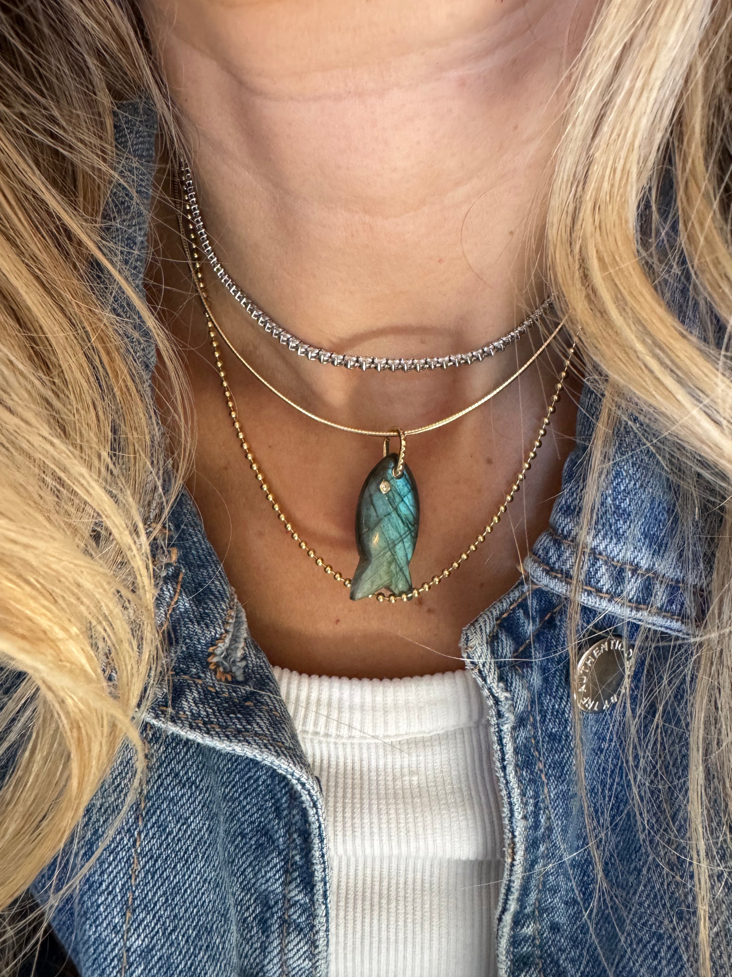 Labradorite Fish Charm