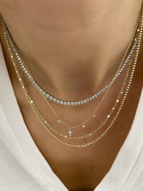 Yellow Gold Plated Ball Chain Necklace 20 Inches
