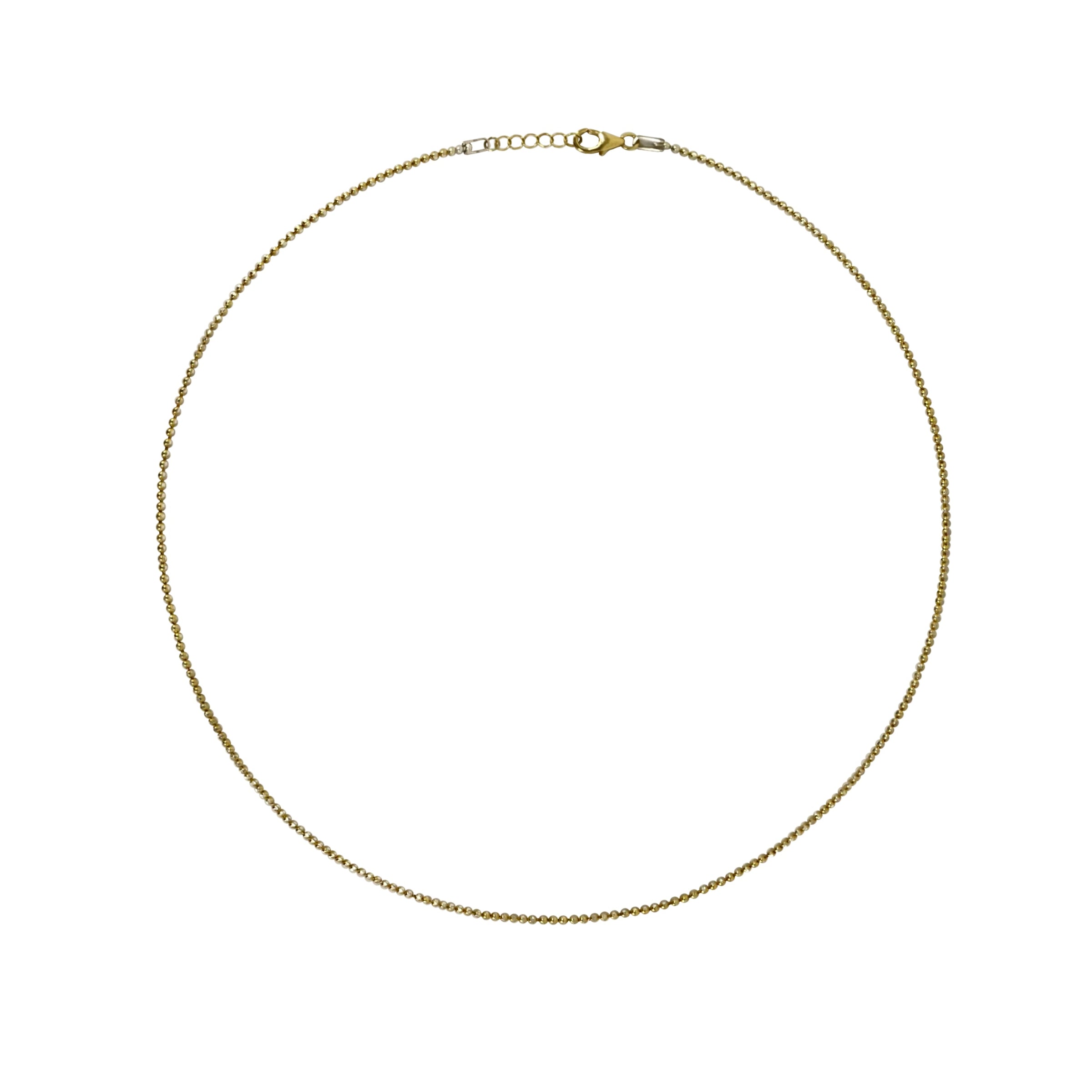 Yellow Gold Plated Ball Chain Necklace 27 inches