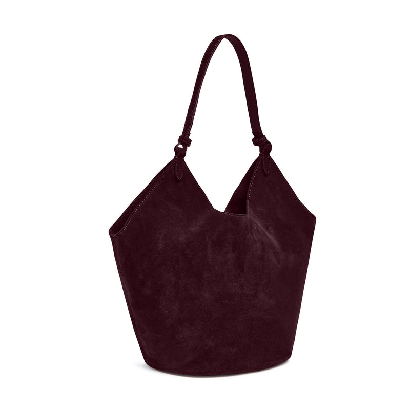 Mila Tote In Taupe Burgandy