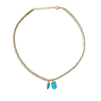 Cream Shell and Turquoise Necklace