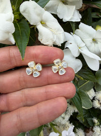 Mother of Pearl Flower Stud Earrings