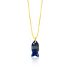 Lapis Fish Charm on Rope Chain