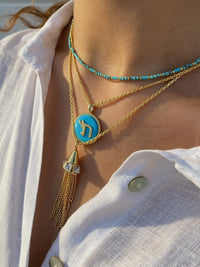 Howlite and Turquoise Dainty Beaded Layering Necklace