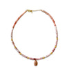 Pink Opal Beads with Pink Opal Teardrop Shape Drop with Green Tourmaline