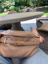 Luca Crossbody High Rise Bag in Camel Re-Nylon
