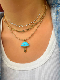 Turquoise Mushroom Charm Necklace