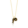 Jasper Fish and Tiger Eye Charm Necklace on Rope Chain