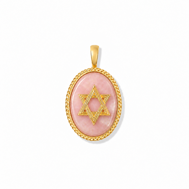 Deco Star of David in Pink Opal