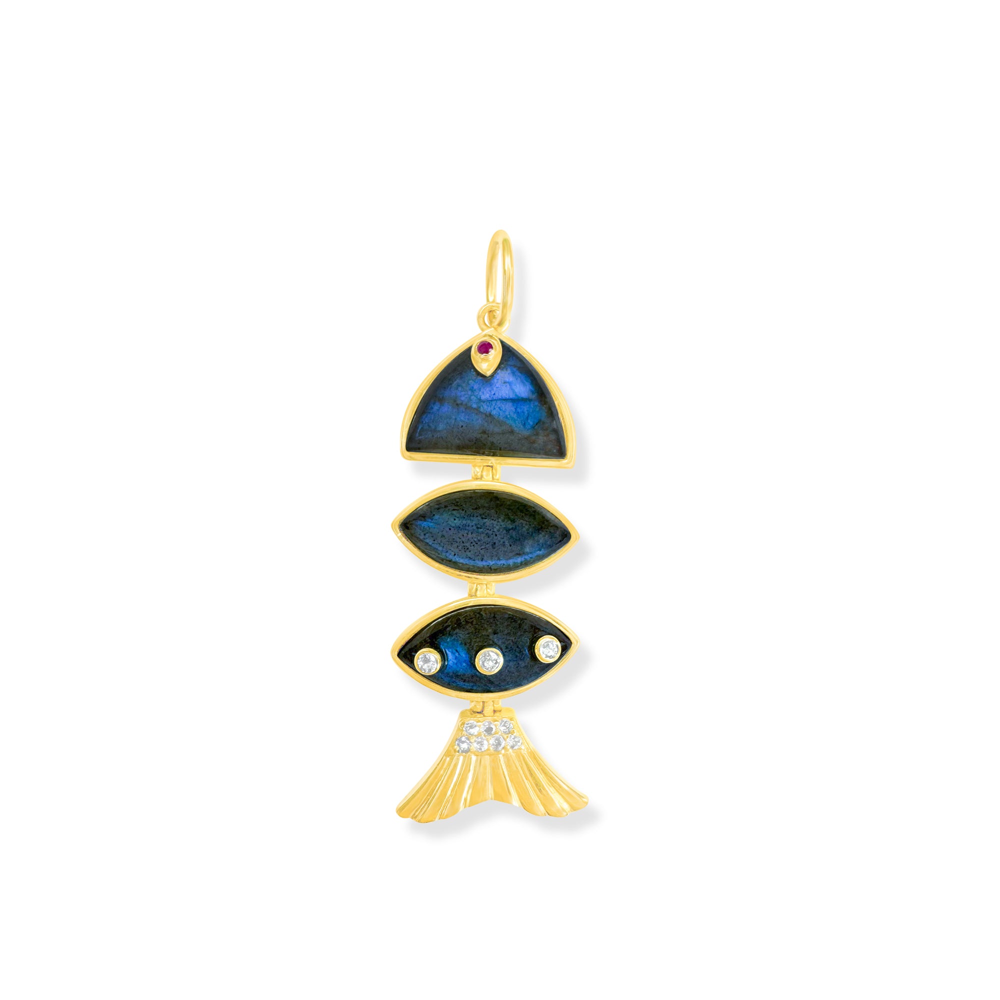 Prosperity Fish Charm in Labradorite
