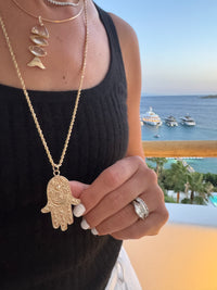 Large Textured Hamsa Charm