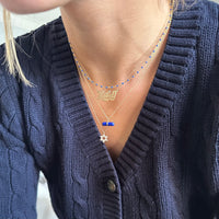 Blue Lapis Stone Bar Necklace