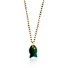 Malachite Fish Charm on Beaded Gold Plated Chain