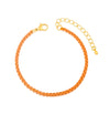 stainless steel lacquer coated orange chain bracelet