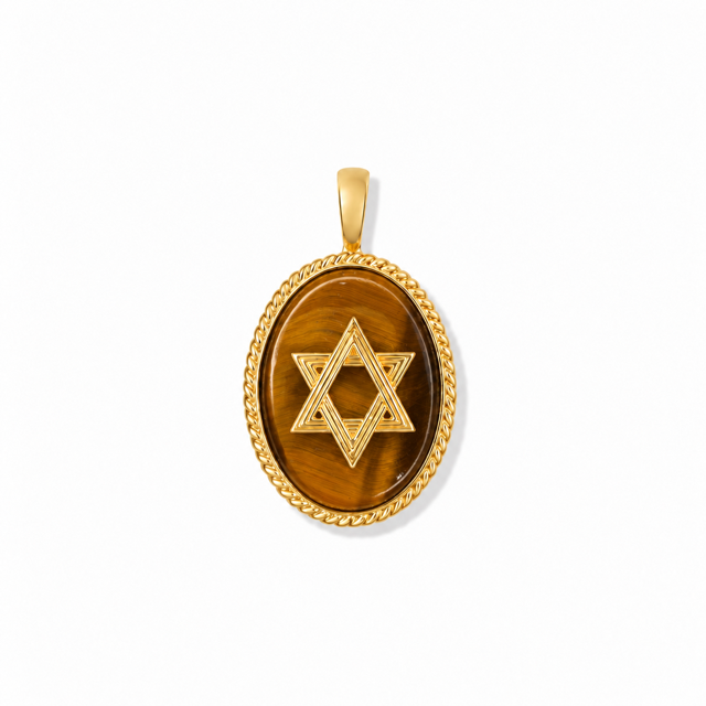 Deco Star of David in Tiger Eye