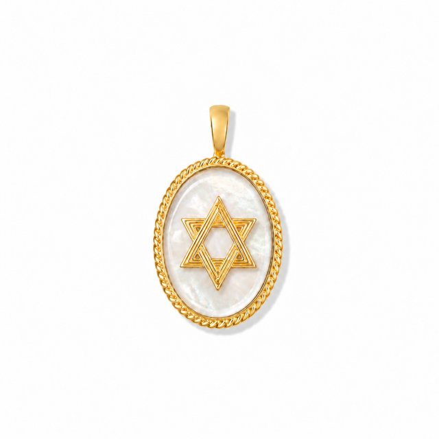 Deco Star of David in Mother of Pearl