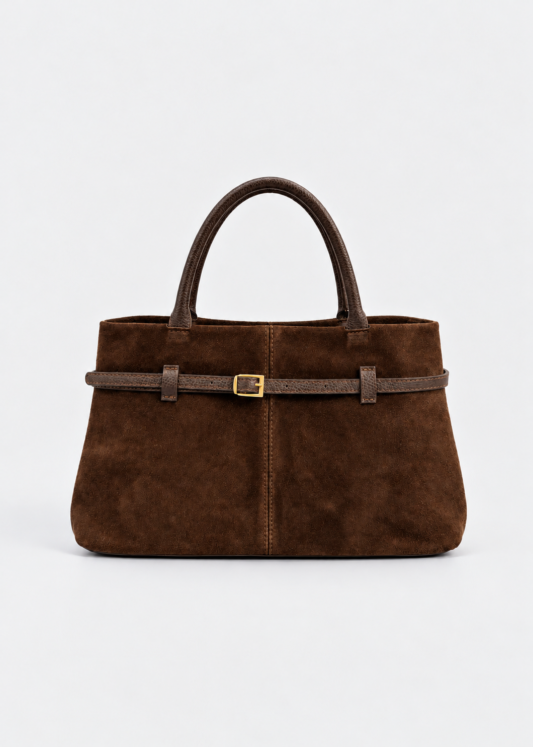 Estelle Elongated Tote In Brown Suede