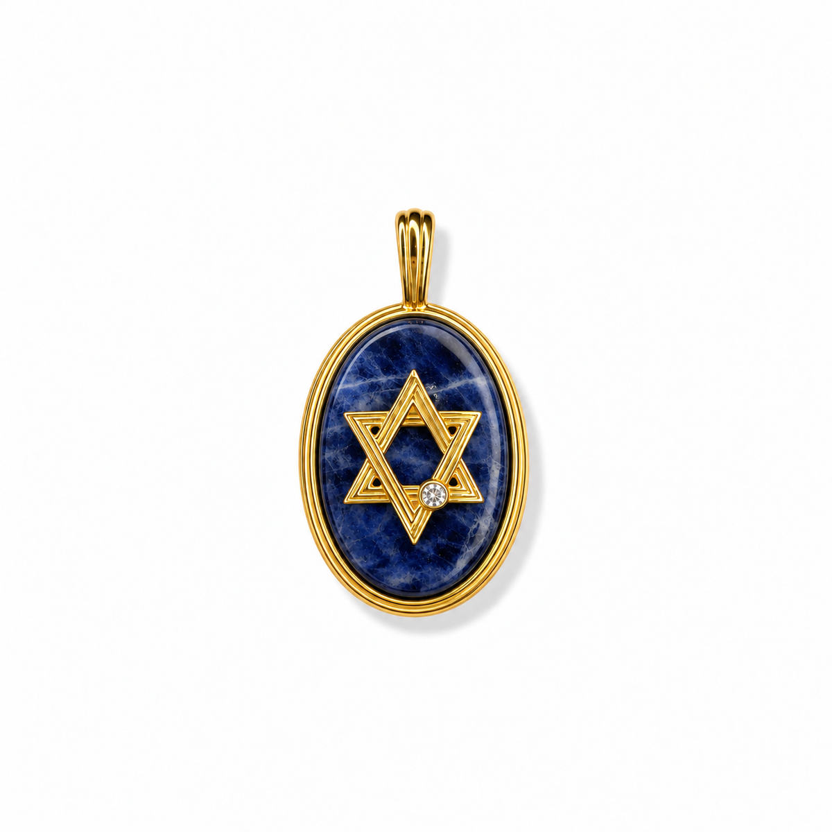 Retro Star of David Charm in Sodalite