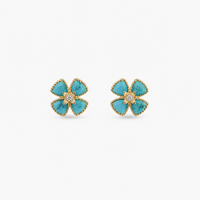 Turquoise Flower Stud Earrings