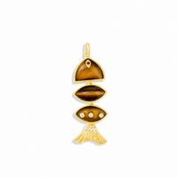 Prosperity Fish Charm in Tiger Eye