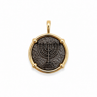 Men's Sterling Silver Menorah Amulet 22mm