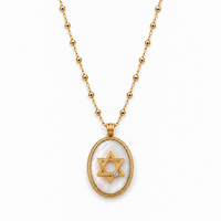 Retro Star of David on a Satellite Chain in Mother of Pearl