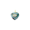 Textured Light Turquoise Heart Charm with Blue Topaz Inlay