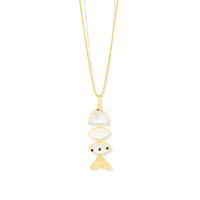 Prosperity Fish Rope Chain Necklace in Rock Crystal Quartz