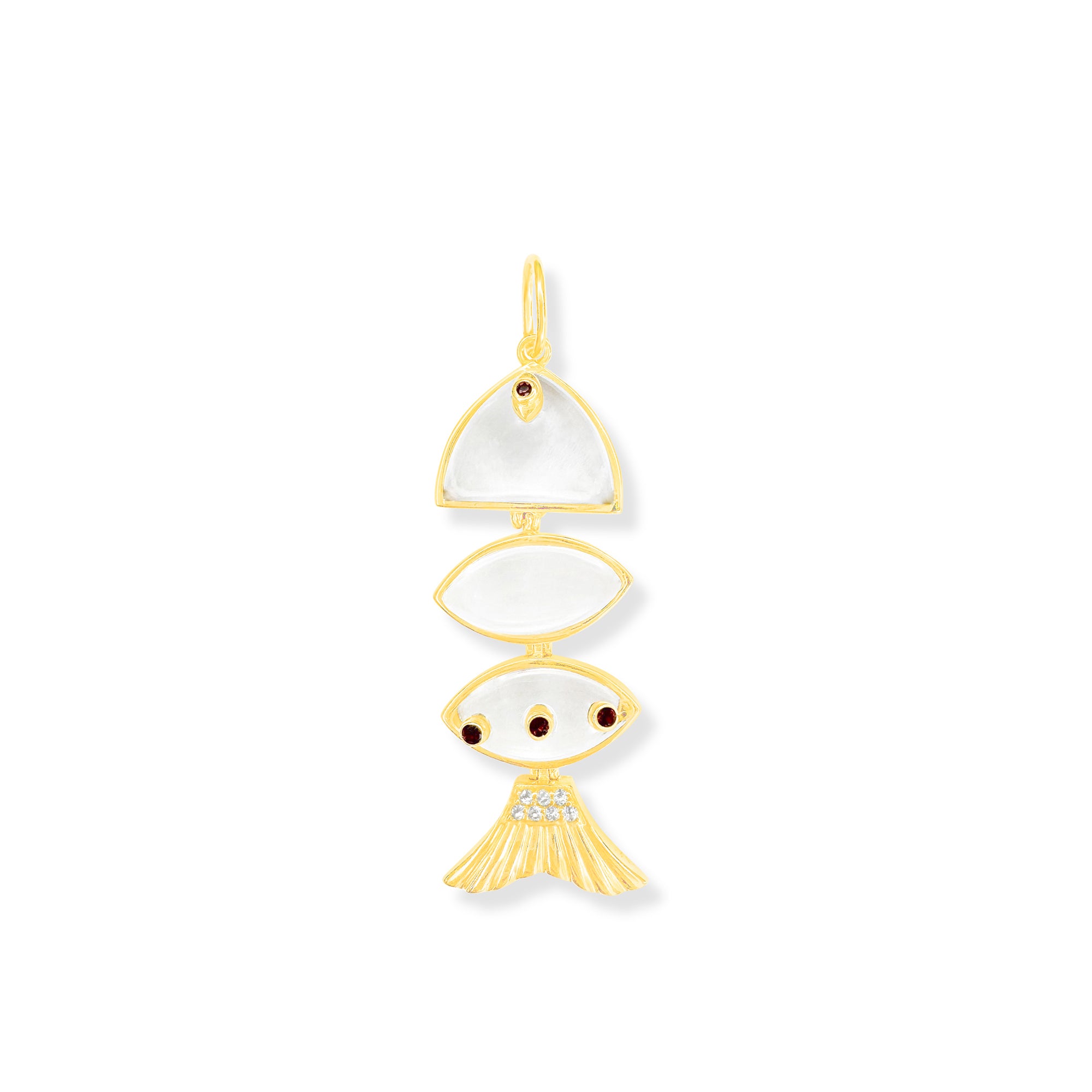Prosperity Fish Charm in Rock Crystal Quartz