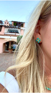 Turquoise Flower Stud Earrings