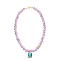 Kunzite and Blue Topaz  Necklace