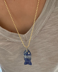 Lapis Fish Charm