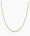 Yellow Gold Plated Rope Chain Necklace 24 inches