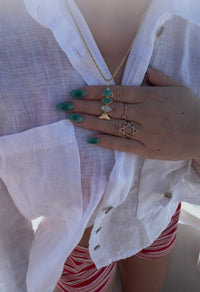 Small Prosperity Fish Charm in Amazonite & Mother of Pearl
