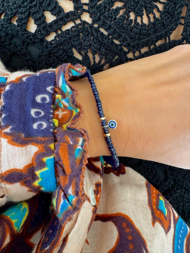 Sapphire Birthstone Evil Eye Bracelet