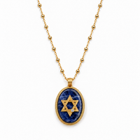 Retro Star of David on a Satellite Chain in Sodalite