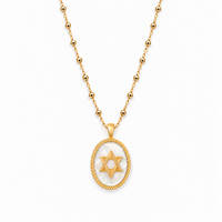 Deco Star of David on a Satellite Chain in Mother of Pearl