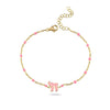 Pink Enamel Spot Chain Chai Bracelet