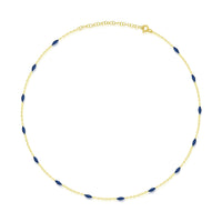 Blue Enamel Spot and Gold Plated Layering Chain