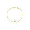 white enamel evil eye bracelet