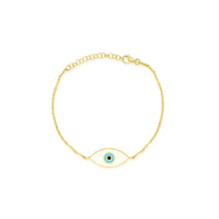 white enamel evil eye bracelet