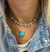 Turquoise Bead Necklace with Edge Accent