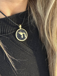 Deco Chai Charm in Black Onyx